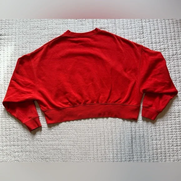 Nike Women's Red Cropped Sweater - Picture 2 of 4